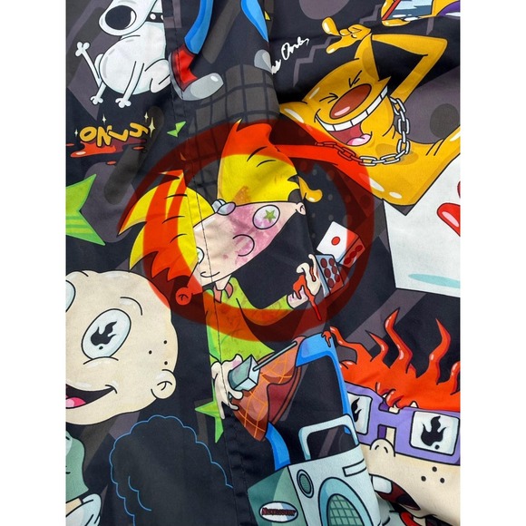 Members Only Nickelodeon Rugrats All Over Print Windbreaker Jacket Mens XL - Picture 5 of 15